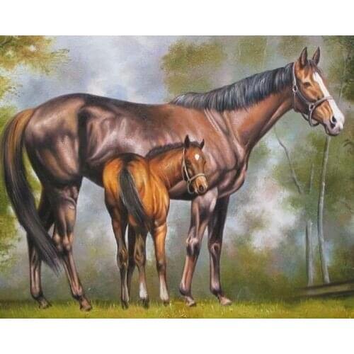 100% Handicrafts Art Repro oil painting:Horse In canvas 24x36"