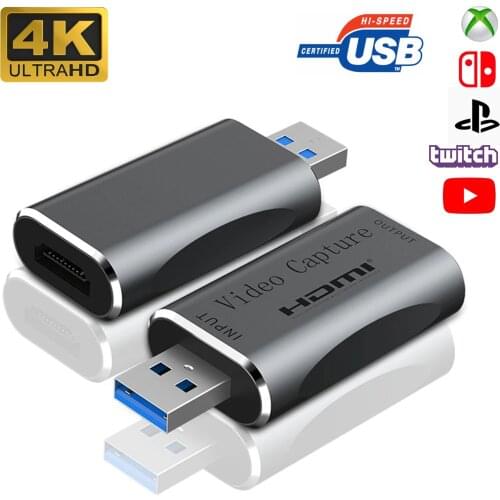 USB3.0 to HDMI Video Capture Card 1080P 60FPS PS4 XBOX Game Video Card for PC Live Streaming Youtube Broadcast Recording