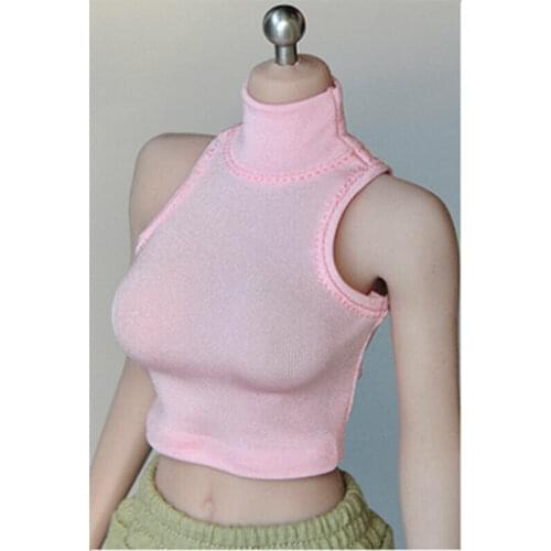 1/6th Pink Short Trendy Skinny T-shirt Bottoming Vest Model for 12" Female