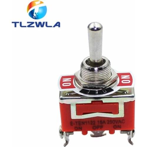 100Pcs E-TEN1122 15A 250V AC 3PIN ON-OFF-ON 12mm Toggle Switch Rocker Switch Power e-ten1122