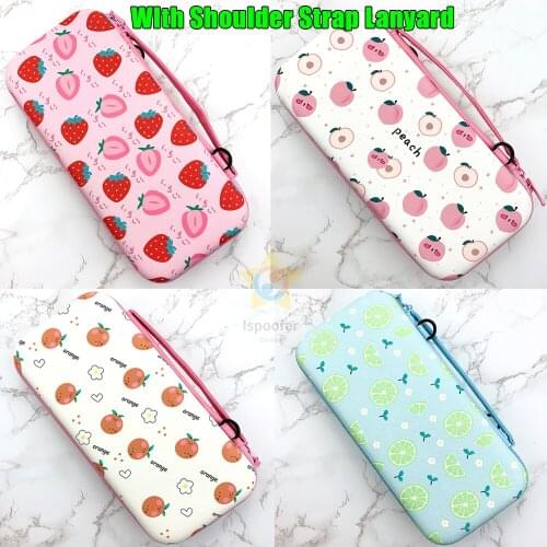 12cm*26cm*5cm Fruit Theme Storage Bag with Adjustable Lanyard For Nitendo Switch Portable Hard Protective Case Game Accessories