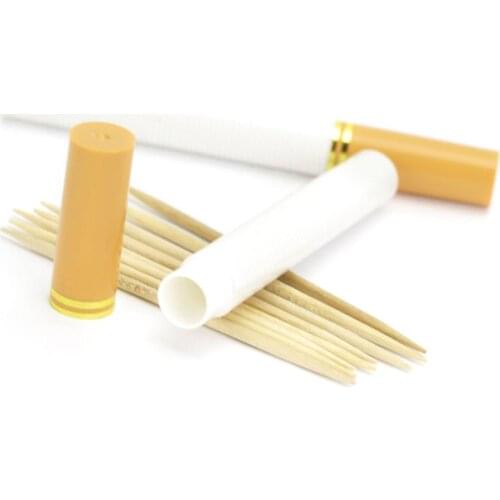 2 Pcs Fashion Portable Cigarette Shaped Secret Stash Diversion Pill Box Toothpick Container Case ABS Pocket Toothpick Holder