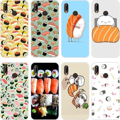 31H Japanese Sushi love Soft Silicone Tpu Cover Case for huawei p 20 lite pro y6 2017 mate 10 lite