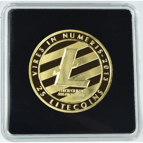 40mm Gold Litecoin Coin LTC Metal coins Cryptocurrency Collection Gift