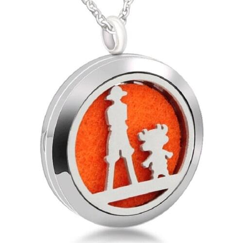 5PCS Charm Pirate Magnetic Perfume Lockets 30mm Aromatherapy Locket Pendant Essential Oil Diffuser Locket Necklace Jewelry