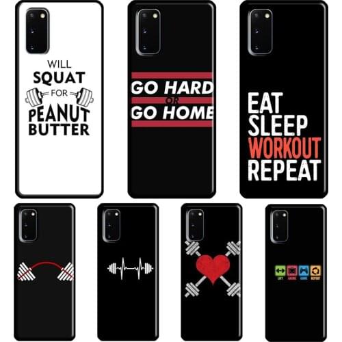 Bodybuilding Gym Fitness Case For Samsung Galaxy S8 S9 S10 Plus S20 FE S21 Ultra Note 20 Note 10 Plus Soft Cover