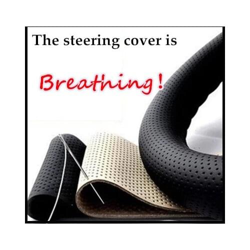 Artificial Leather Steering Wheel Cover,Universal Car Steering wheels Cover,Hand Sewing DIY Wheel Covers With Needle and Thread