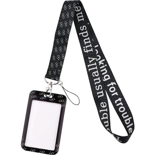 DB670 Black Lanyard For Key Mobile Phone Hanging Rope Keycord USB ID Card Badge Holder Keychain DIY Lanyards