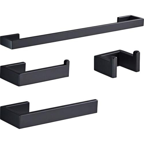 Black Stainless Steel Beautiful Wall Hook Toilet Paper Holder Towel Bar Towel Ring Bathroom Accessories Stainless Steel Material