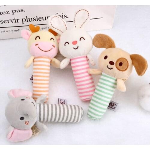 Animal Cute Baby BB stick Baby Toys 0-12 Months Soft Plush Baby Hand Rattle Baby Soothing hand grasping stick Toys For Children