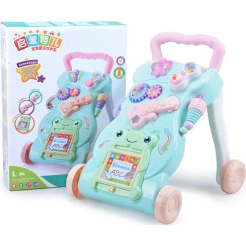 Baby Music Game Table Multifunction 2 In1 Early Childhood Folding Baby Boy First Walkers With Wheels Toy 0-1 Years