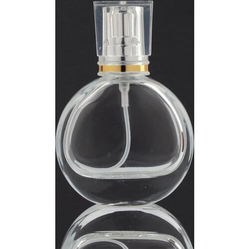 1Pcs 25ml Mini Clear Glass Spray Perfume Bottle Portable Travel Refillable Cosmetics Empty Bottle Aluminum Spray Head