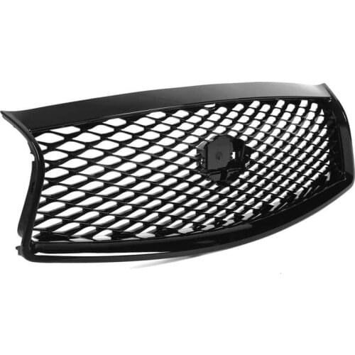 Gloss Black for Eau Rouge Style Car Front Upper Bumper Mesh Grille Grills Replacement for Infiniti Q50 2014 2015 2016 2017