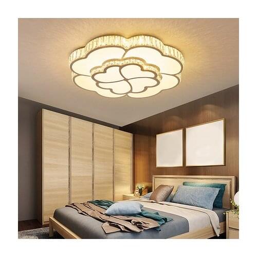 Crystal master bedroom simple modern warm romantic living room ceiling lamp room balcony four-leaf clover lamps