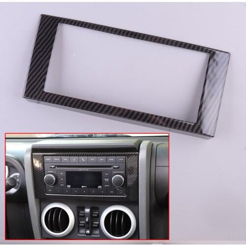 Carbon Fiber Texture Style Center Console CD Panel Cover Trim ABS Fit for Jeep Wrangler JK 2007 2008 2009 2010