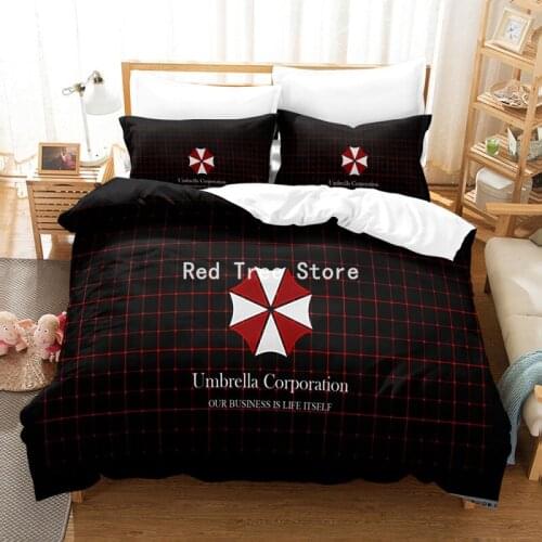 Umbrella Hot Movie 3D Bedding Set Bedroom Decor Gifts Red Black Duvet Comforter Quilt Cover 2/3pcs Kid Bedspread with Pillowcase