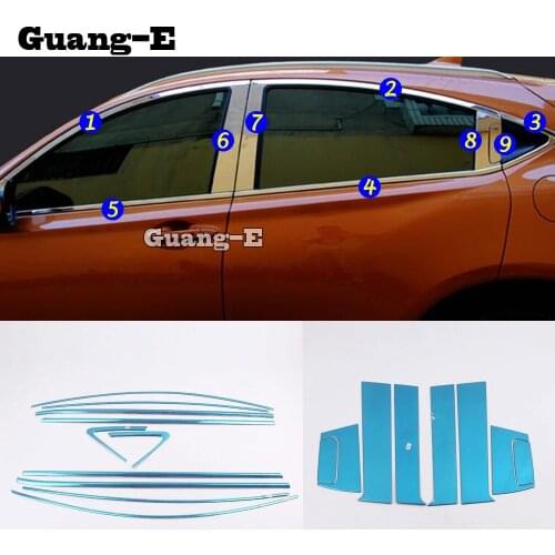 Car body stainless steel glass window garnish pillar middle strip trim frame lamp hood parts For Honda HRV HR-V Vezel 2019 2020