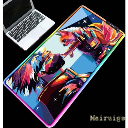 Mairuige Ninja pattern RGB mouse pad USB LED lighting desk pad multi-size computer keyboard pad