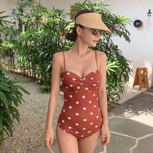 South Korea Dongdaemun swimsuit 2020 new wave point steel plate swimsuit women