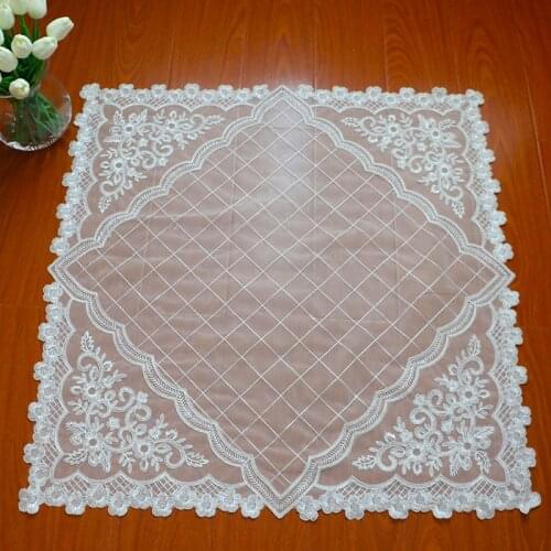 Square 85cm European Exquisite Embroidery Mesh Lace Balcony Tablecloth Refrigerator Washing Machine Air Conditioning Cover Towel