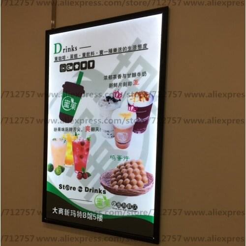 Shop Mall Wall Mounted LED Snap Frame LED Illuminated Menu Light Box / Signs/Boards,24"x36" Aluminum Frame LED Menu