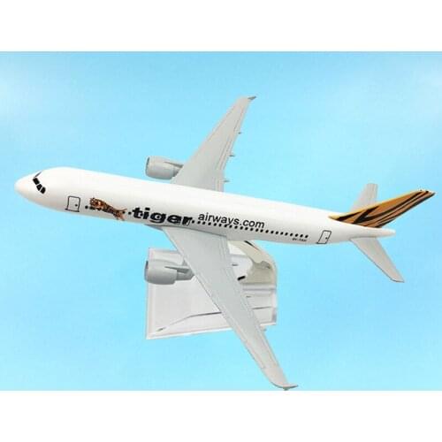 16CM 1:400 Airbus A320 Model Air Tiger Airways Airline W Base Alloy Aircraft Plane Airliner Display Adult Gifts Kids Collection