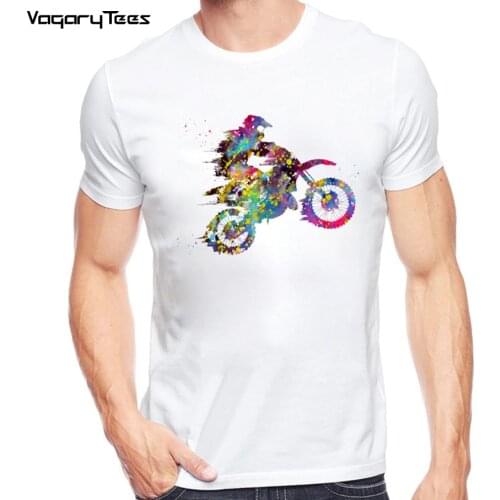 Fashion Brand Clothing Short Sleeve Summer T-Shirt Freestyle Motocross Jump Kick Motorcycle Top Bikes T-shirt