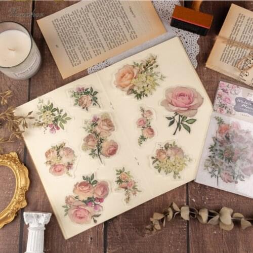 XINAHER 20pcs/bag Vintage Garden plants washi paper sticker decoration stickers DIY diary scrapbooking label sticker