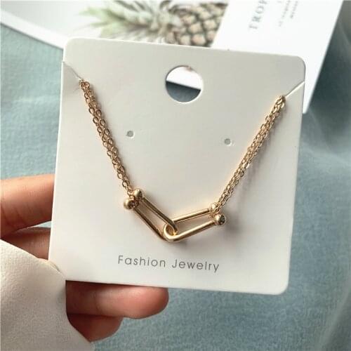 2020 new horseshoe necklace cool style short collarbone chain, hip hop street photo trend, womens necklace
