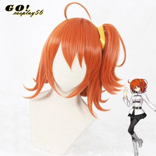 Gudako Fujimaru Ritsuka Cosplay Wig FGO Fate Grand Order Servant Orange Pigtails Synthetic Hair for Adult