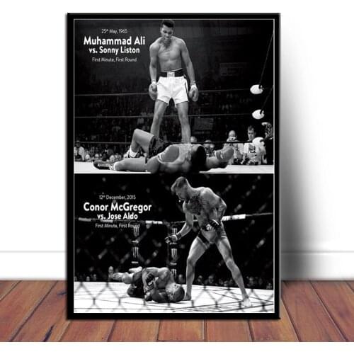 Star Posters and Prints Muhammad Ali King Boxer Canvas Painting On The Wall Black and White Bodybuilding Pictures for Interior