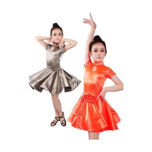 2019 girls latin dresses for dancing ballroom dance dress rumba samba spandex children samba cha cha tango skirt standard salsa