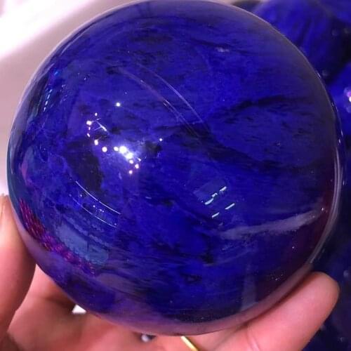 The natural blue smelting stone makes the perfect sphere.Crystalline energy is used for reiki healing