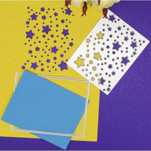 Hollow Stars Metal Cutting Dies Rectangle Frame Dies DIY Scrapbooking Card Decoration Embossing Craft Dies