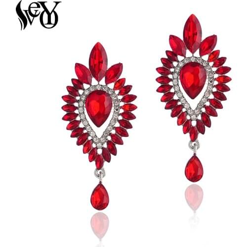 VEYO Luxury Crystal Drop Earrings Vintage Bridal Wedding Drop Earrings for Women Fashion Jewelry New Gift