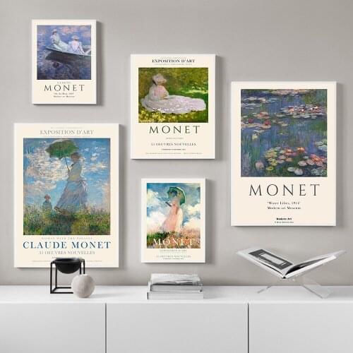 Modern Abstract Landscape Wall Art Famous Monet Canvas Painting Nordic Poster Print Wall Picture for Living Room Home Decorative