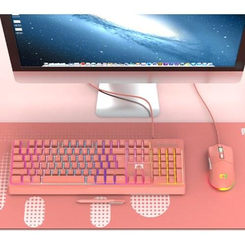 STK090 104 Keys USB Wired RGB Backlight Mechanical Hand Ergonomic Gamer Keyboard Professional Ultra-slim Wired Keyboard