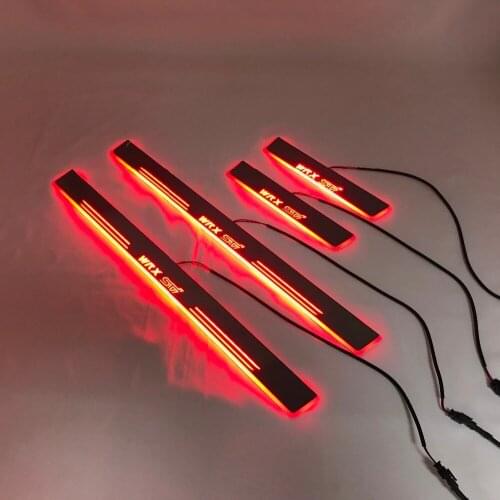 Express delivery led door sill plate strip welcome light threshold guard protectors for Subaru sti