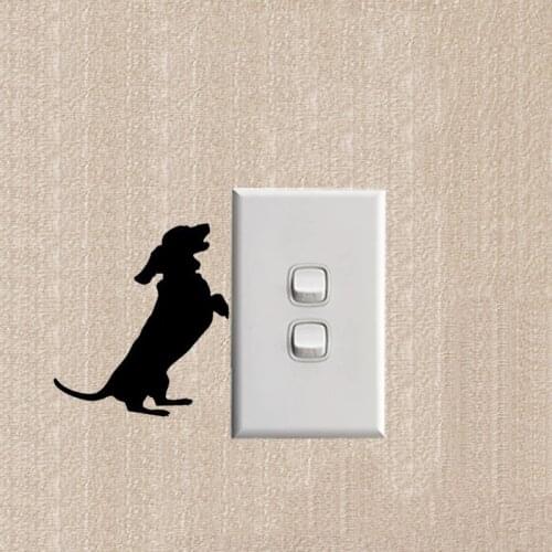 Dachshund Begging Dog Fashion Cartoon Animal Switch Sticker Vinyl Wall Decals 2SS0238