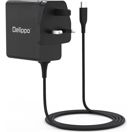 Delippo universal fast USB Type-C intelligent desktop travel wall charger For lenovo Yoga 910 920 370 720 Max 45W US/EU/UK Plug