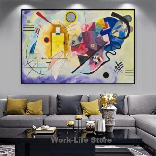 Vasily Kandinsky famous canvas art living room wall decoration painting mural poster cardros home decor yellow red blue