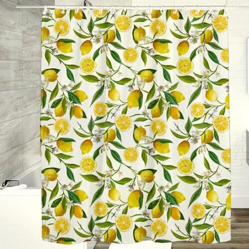 Floral Waterproof Shower Curtain Bathroom Insulation Rectangle Polyester Bathing Simple Shower Cover with Hooks Duschvorhang