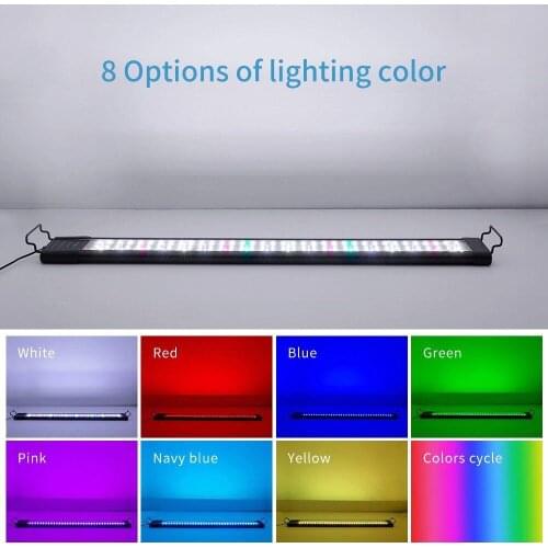 Waterproof Fish Tank Light LED Aquarium Lights Lamp Aquatic Decor lamp with Extendable Bracket External Controller Lighting Lamp