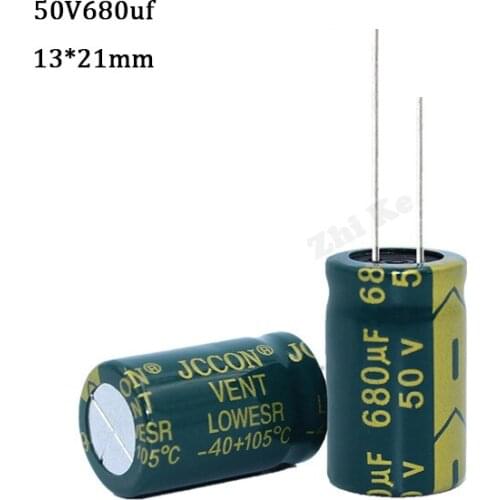 20pcs/lot 50v 680UF High frequency low impedance aluminum electrolytic capacitor size 13*21 680UF 20% 105C