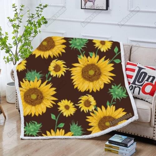 Sunflower Blanket Print Throw Blanket Summer Blankets Kids Adult Bed Blanket Sofa Fleece Blanket Picnic Blanket Custom Blanket