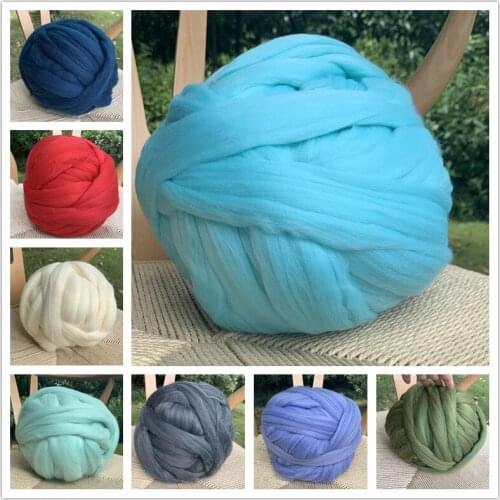 1000g DIYcoarse wool hand knitting blanket arm knitting blanket imitation wool super coarse wool blanket line Merino coarse wool