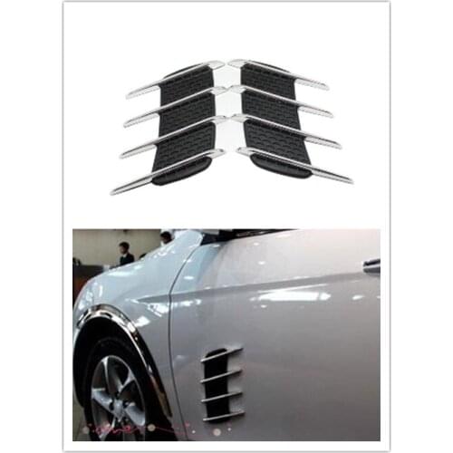 2Pcs Cool Chrome Shark Gills 3D Car Stickers Side Vent Air Flow Sticker for Volkwangen MK7 Golf 7 Skoda Octavia A7