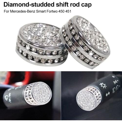 2PCS Bling New Car Accessories Light Switch Gear Cover Rod Cap For Mercedes-Benz Smart Fortwo W450 1998-2007 W451 2007-2014