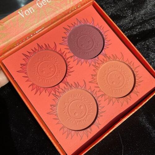 4 Color Shimmer Matte Face Blusher Makeup Rouge Palette Natural Pigmented Blusher Powder Cheek Blusher Cosmetic Maquiagem Blush