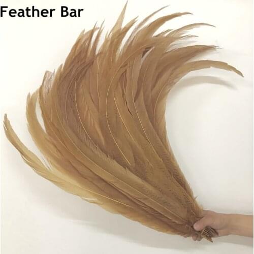 50Pcs/lot Gold Dyed Pheasant silver Feather 65-70cm Long Chicken tail Feathers Natural Plume For Brazil Carnival Decoration